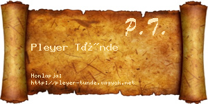 Pleyer Tünde névjegykártya