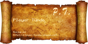 Pleyer Tünde névjegykártya